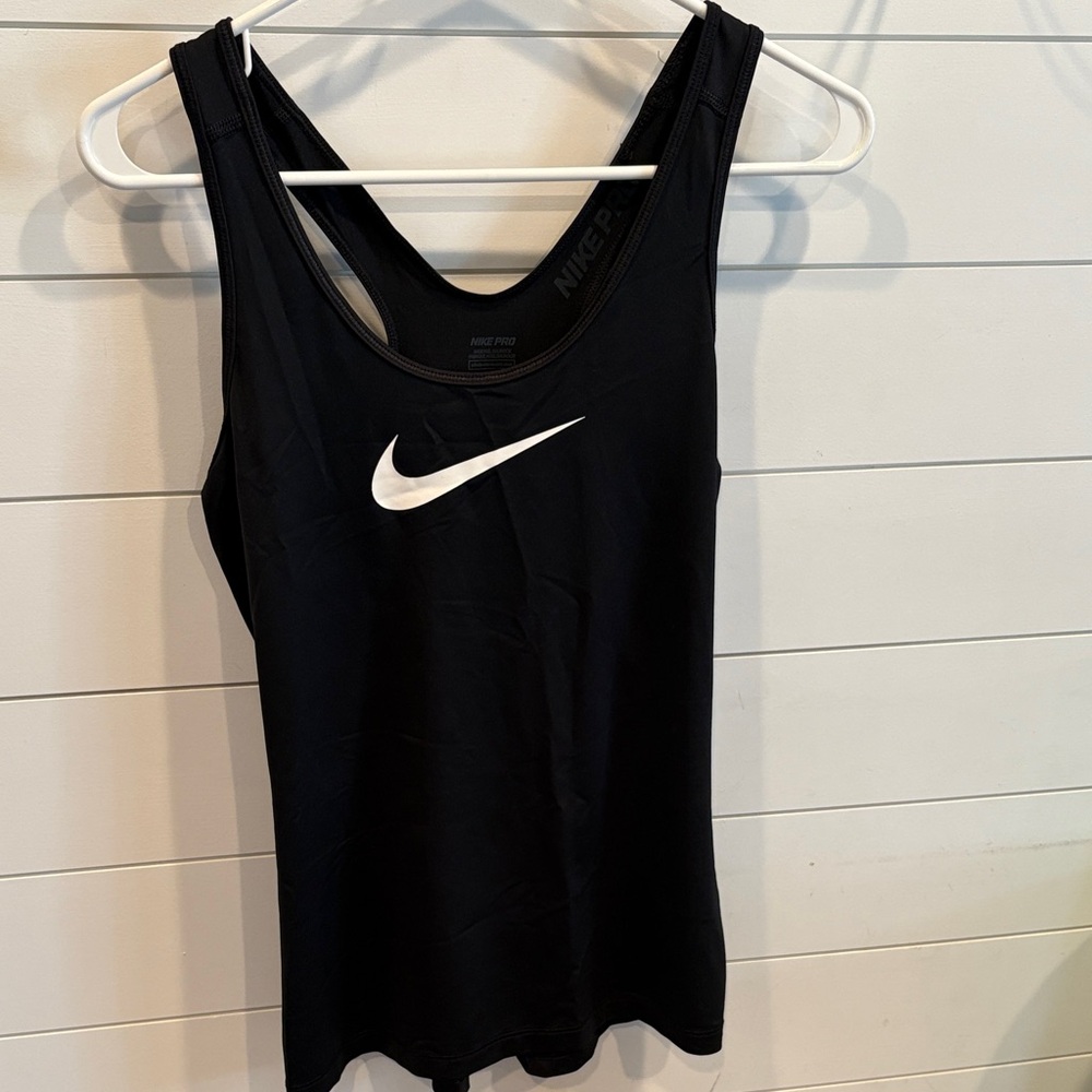Nike Women's Black and White Tank Top